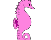 Coloring page Sea horse painted byjulia