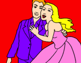 Coloring page The bride and groom painted bymariamonserrath