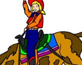 Coloring page Cowgirl painted byingrid