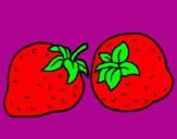 Coloring page strawberries painted byjulia