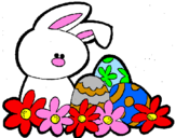 Coloring page Easter Bunny painted bycar