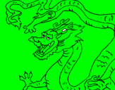 Coloring page Chinese dragon painted byanonymous