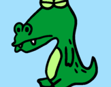Coloring page Crocodile with eyes shut painted byevan