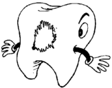 Coloring page Tooth with tooth decay painted bytooth
