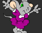 Coloring page Rat wearing dress painted byviviana
