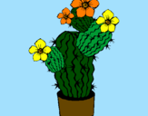 Coloring page Cactus flowers painted byWyatt