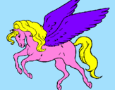 Coloring page Pegasus flying painted bysofia