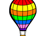 Coloring page Hot-air balloon painted byGhia