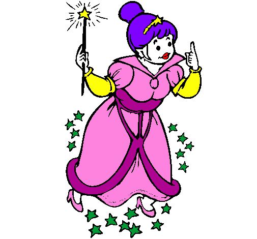 Coloring page Fairy godmother painted bylika
