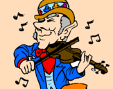 Coloring page Leprechaun playing the violin painted byMarga