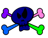 Coloring page Skull painted byAmelia