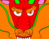 Coloring page Dragon's head painted byL.J.