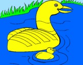 Coloring page Mother goose and gosling painted bycynthia