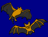 Coloring page A pair of bats painted byDennisse