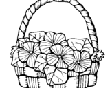 Coloring page Basket of flowers 6 painted byyuan