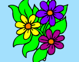Coloring page Little flowers painted byasde
