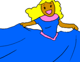 Coloring page Happy princess painted byBUEATY
