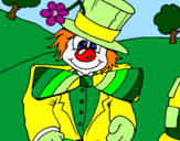 Coloring page Fun clown painted byWyatt