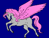 Coloring page Pegasus flying painted byll