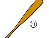Coloring page Baseball bat and baseball ball painted byjt