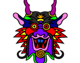 Coloring page Dragon face painted byemily