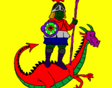Coloring page Saint George and the dragon painted byEthan Y