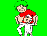 Coloring page Learn to walk painted bybrother