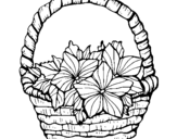 Coloring page Basket of flowers 2 painted byyuan