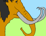 Coloring page Mammoth painted byanonymous