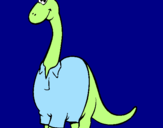 Coloring page Diplodocus with shirt painted bylolrz