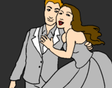 Coloring page The bride and groom painted byVale