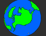 Coloring page Planet Earth painted byindian