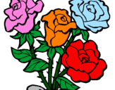 Coloring page Bunch of roses painted byMary