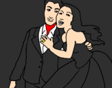 Coloring page The bride and groom painted byVale