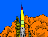 Coloring page Rocket launch painted bySampson by Nate
