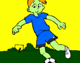 Coloring page Playing football painted bySIXCO