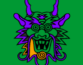 Coloring page Dragon face painted byANGEL