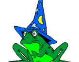 Coloring page Magician turned into a frog painted byjoao