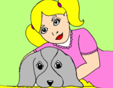 Coloring page Little girl hugging her dog painted byARIADNA  BAUZA