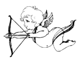 Coloring page Cupid flying painted byyuan