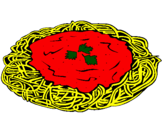 Coloring page Spaghetti with cheese painted bypasta