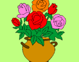 Coloring page Vase of flowers painted byviolet