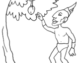 Coloring page Mayan in fruit tree painted bymaya