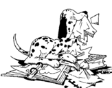 Coloring page Naughty dalmatian painted byll
