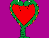 Coloring page Snakes in love painted bydayana
