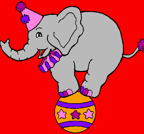 Coloring page Elephant balancing on a ball painted bygnp4iy58