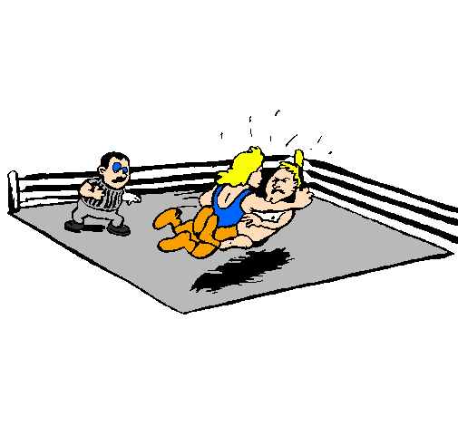 Coloring page Fighting in the ring painted byjoey