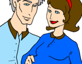 Coloring page Father and mother painted bykbadboybad