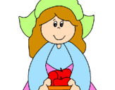Coloring page Pilgrim girl painted bymelany