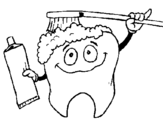 Coloring page Tooth cleaning itself painted byFOFO